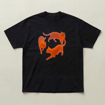 Green Dancing cat heavyweight tee - PARCU