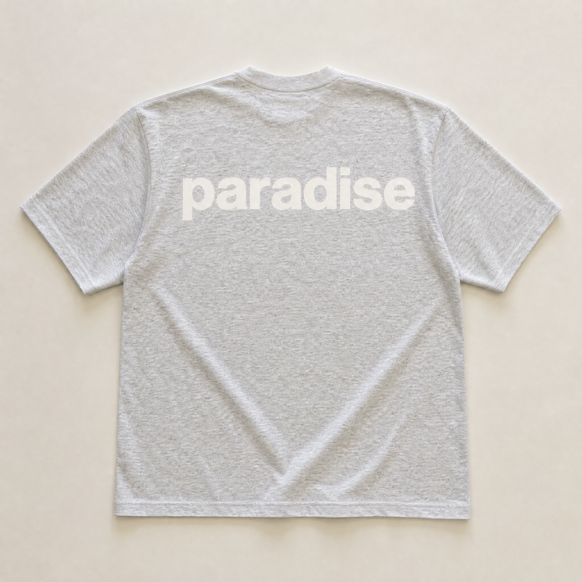 Grey chasing paradise tee - front view