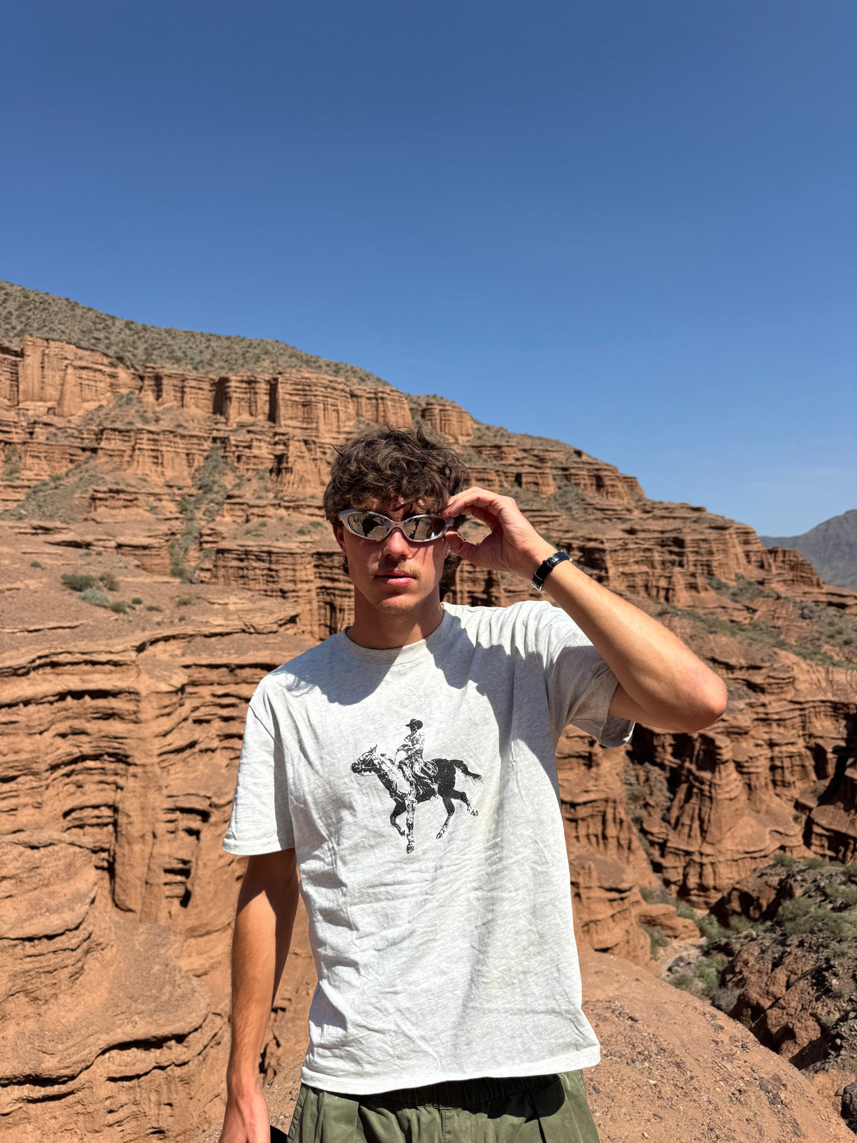 Grey cowboy heavyweight tee
