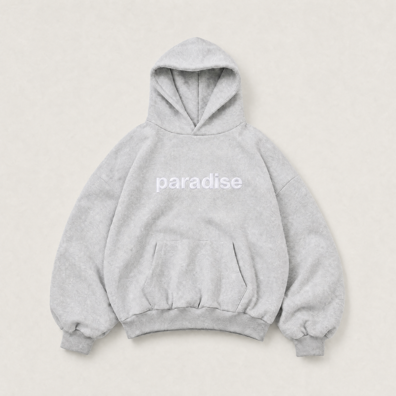 Grey Paradise hoodie - front view