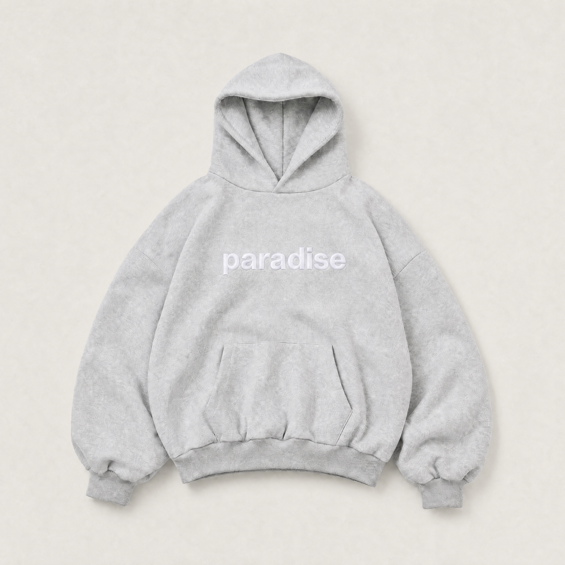 Grey Paradise hoodie - front view