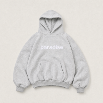 Grey Paradise hoodie - front view