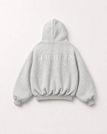 Grey Chasing Paradise heavyweight hoodie