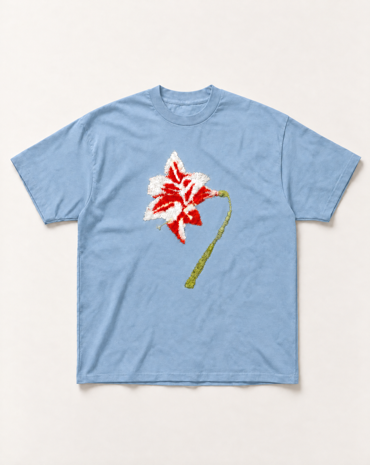 Baby blue hibiscus heavyweight tee
