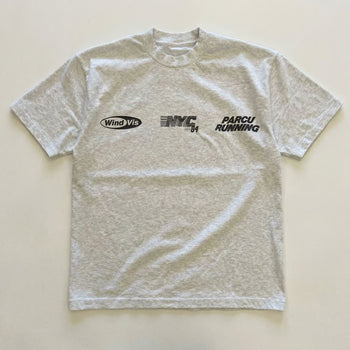 Camiseta gris de peso pesado para correr en Nueva York