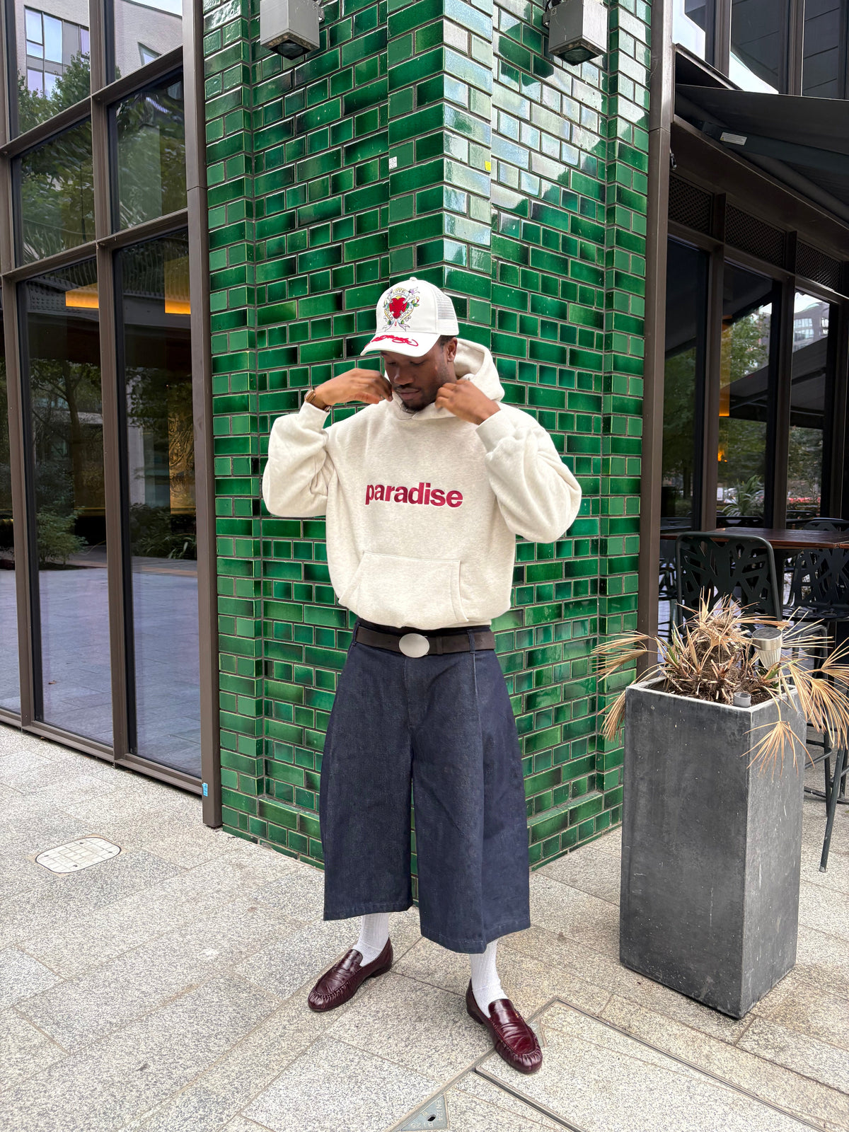Cream Paradise heavyweight hoodie