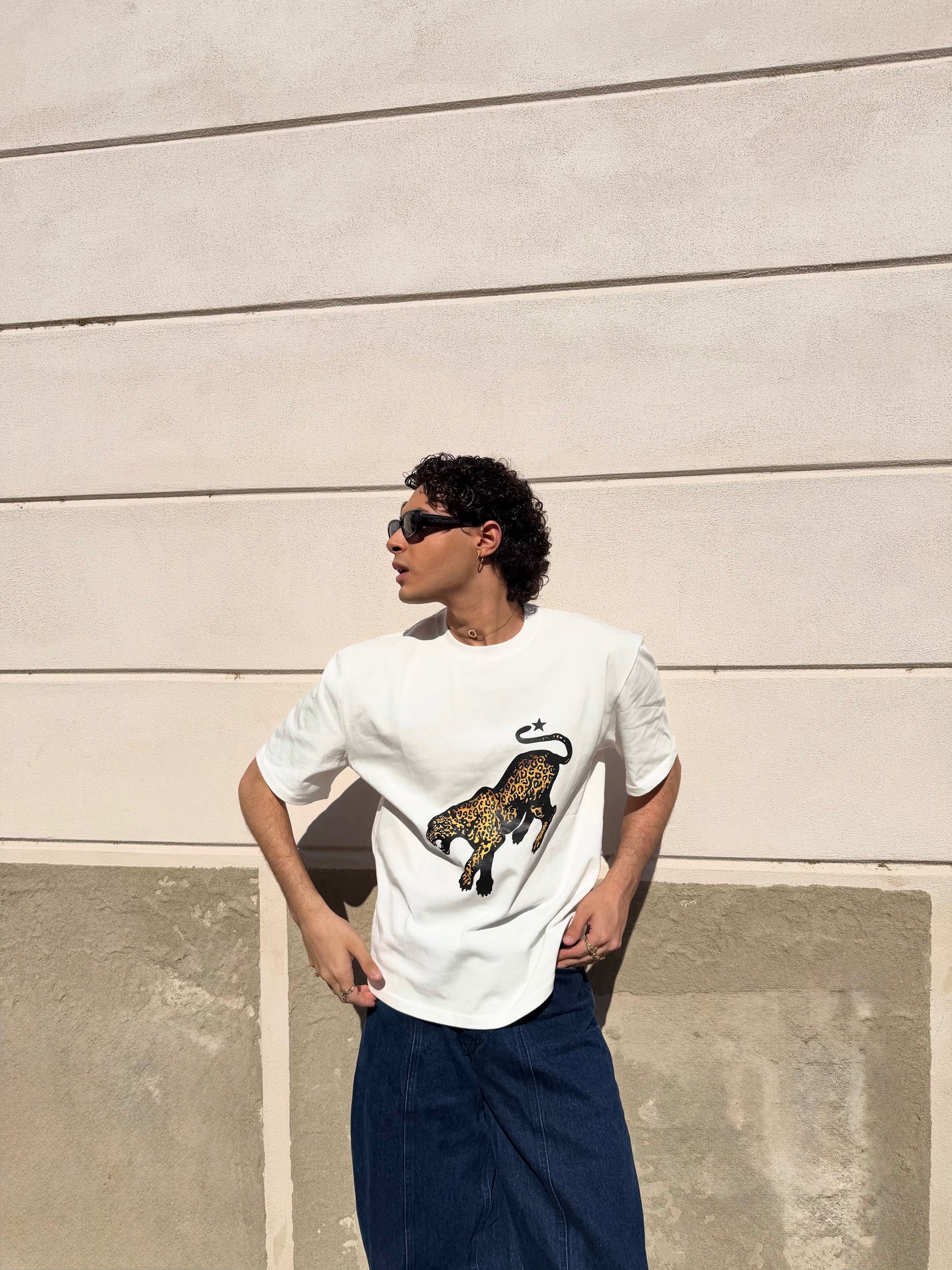 Leopard star Heavyweight tee