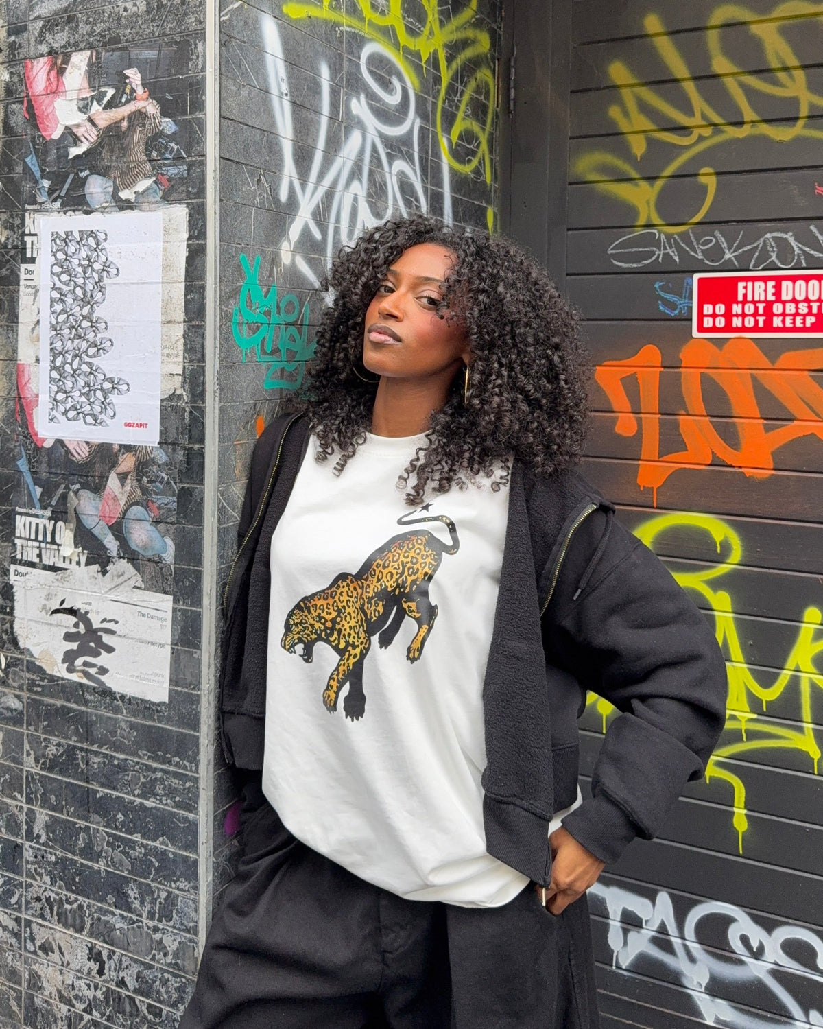 Leopard star Heavyweight tee