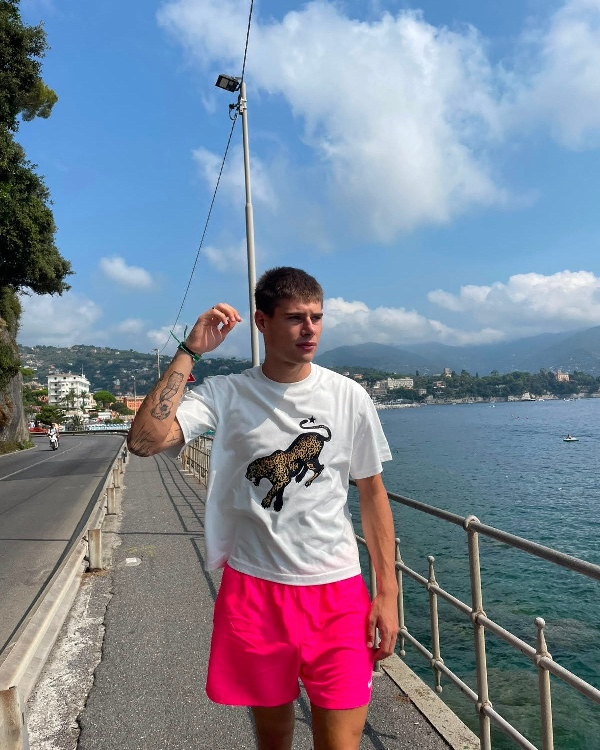 Leopard star Heavyweight tee | Alessandro, 184cm / 6'0", wearing size Medium (Boxy Fit)