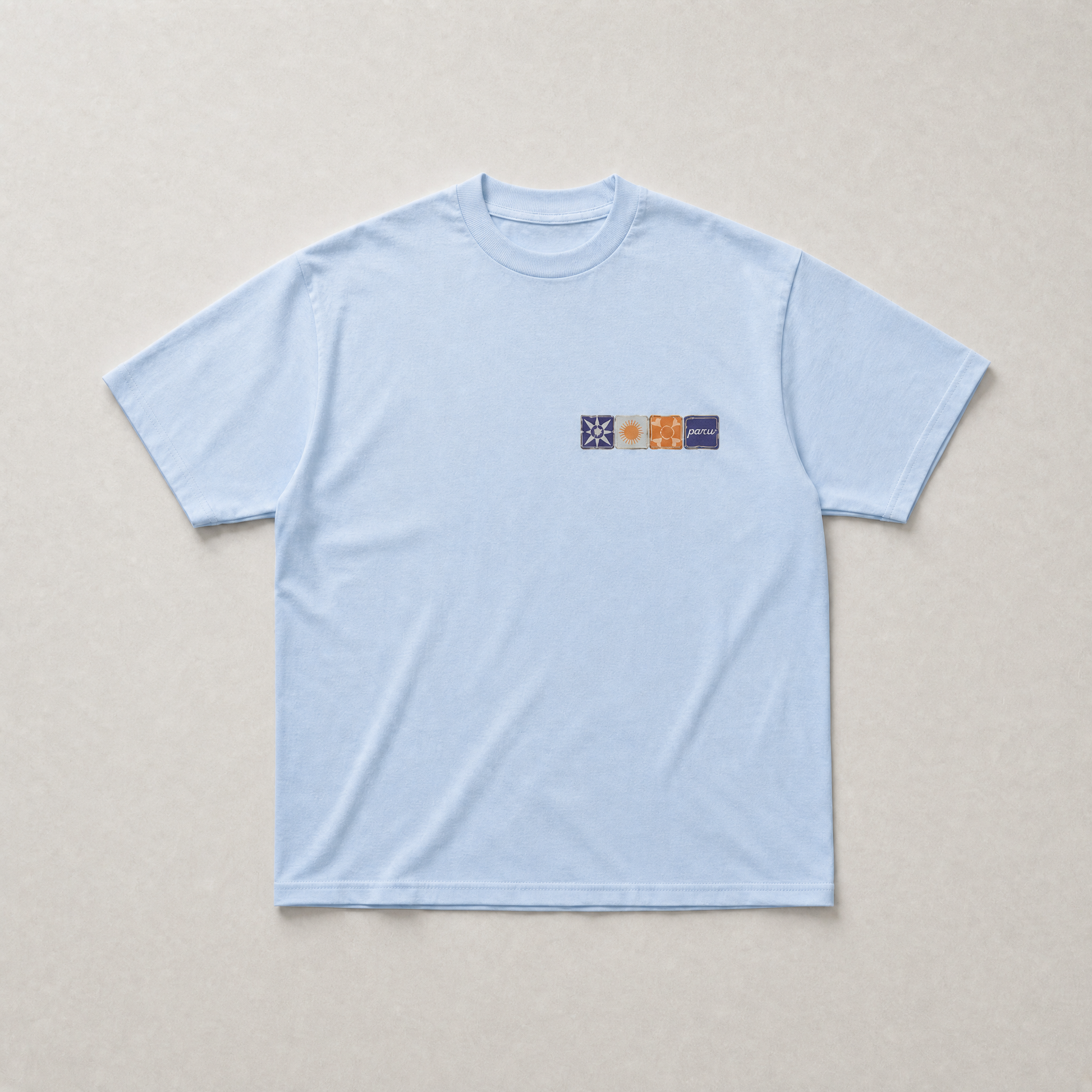 Light Blue Mediterranean tee - back view