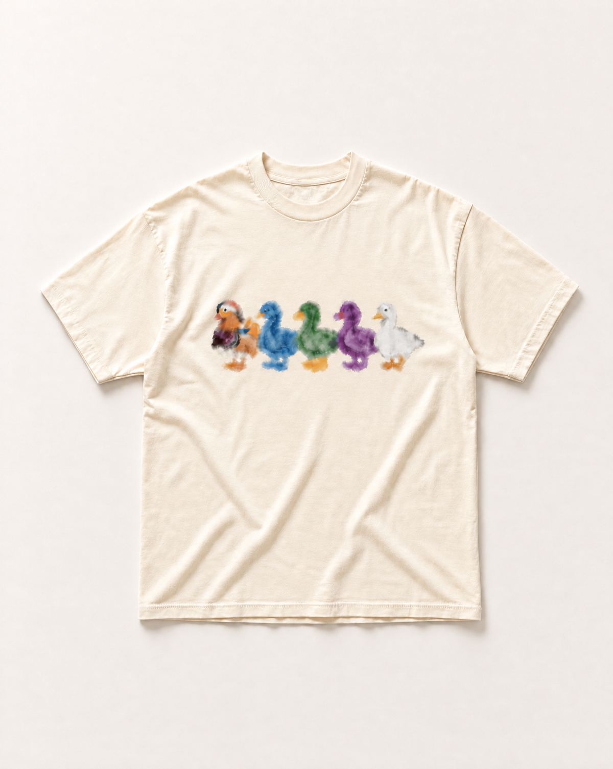 Cream Multi duck heavyweight tee