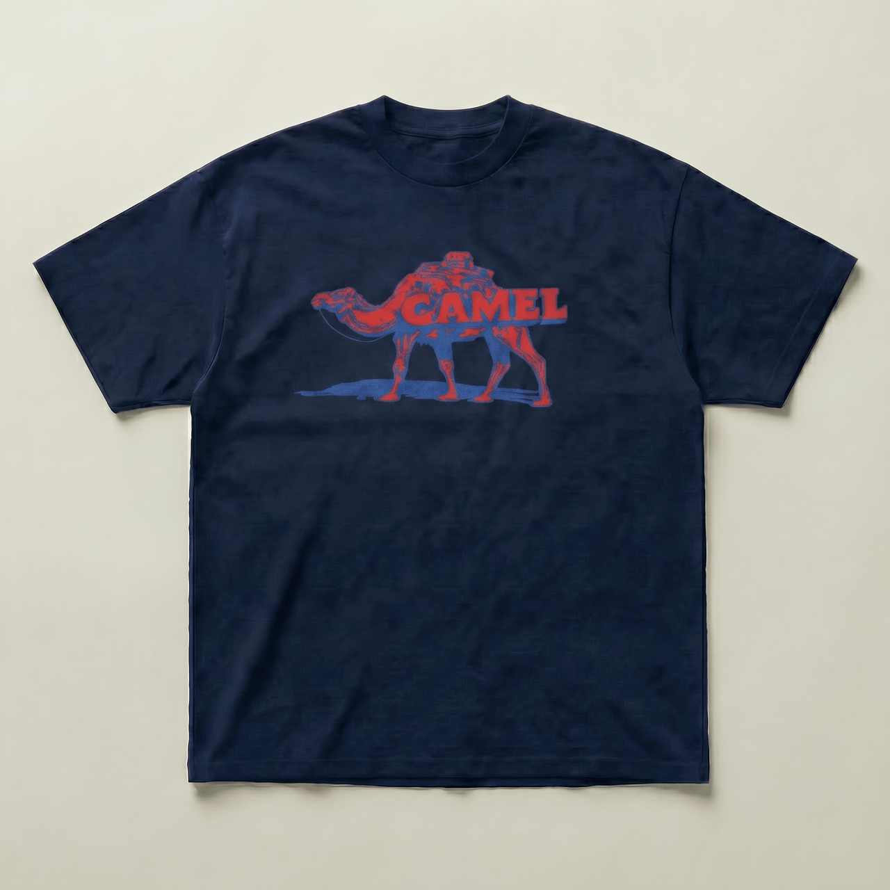 Navy Camel heavyweight tee - PARCU