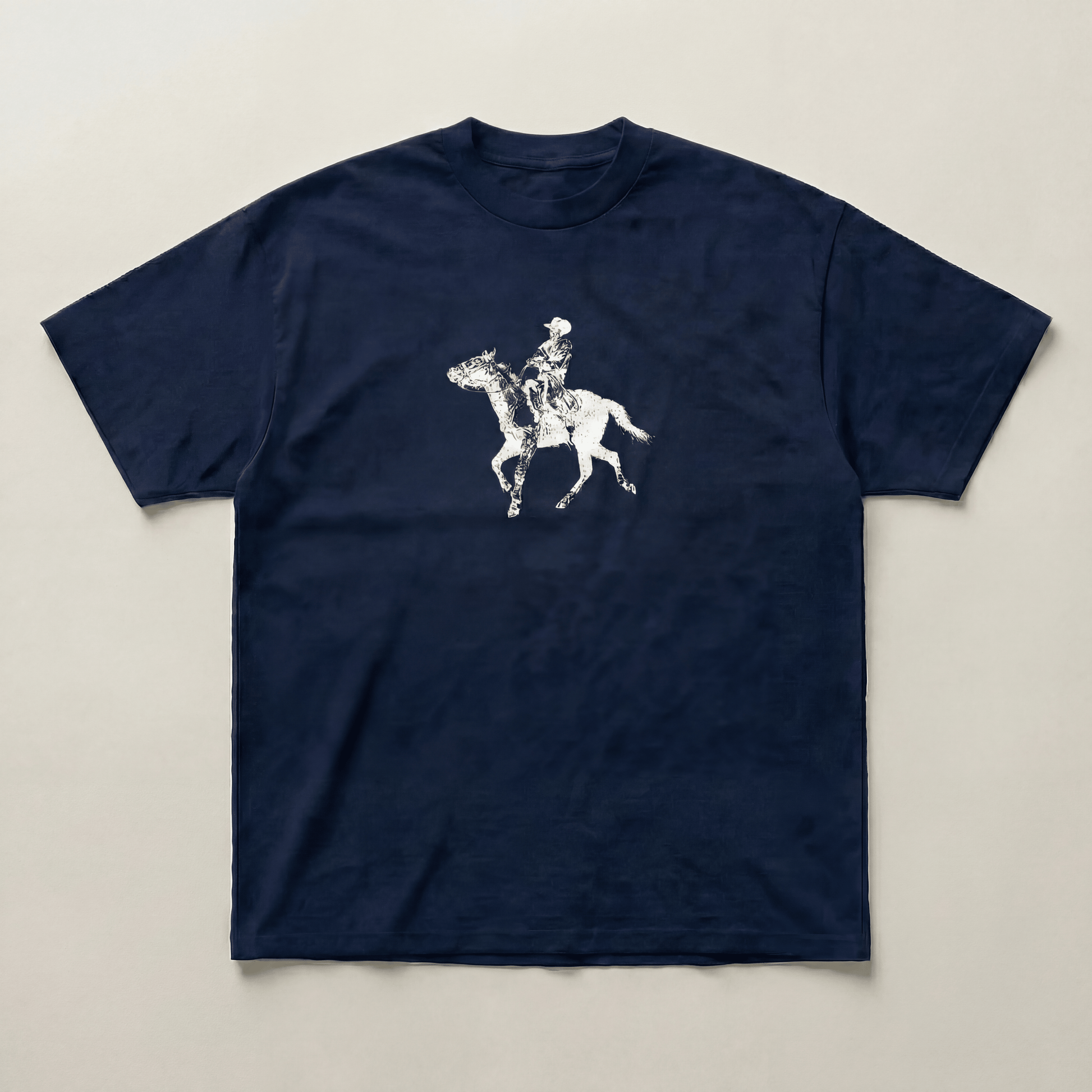 Navy cowboy heavyweight tee - PARCU