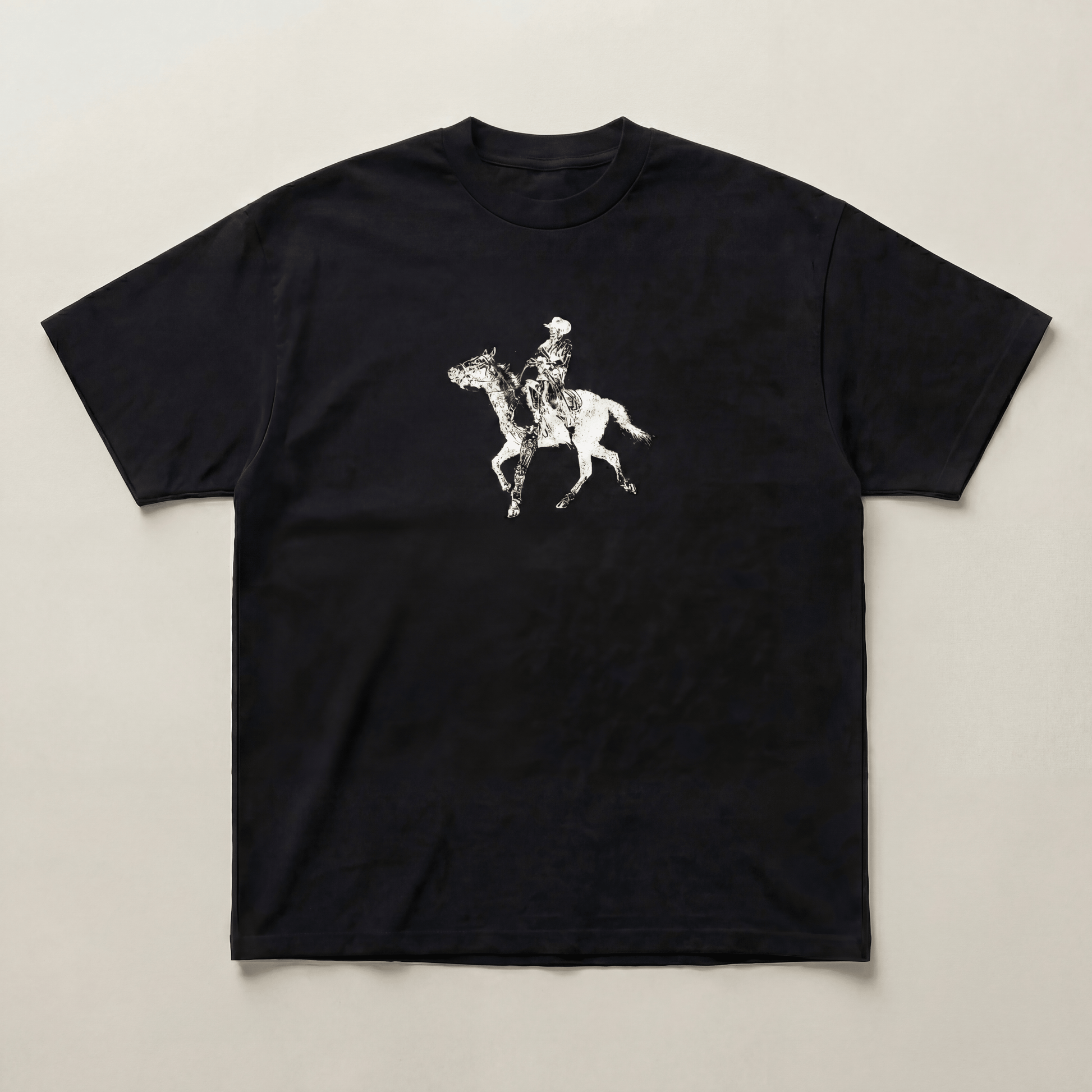 Black cowboy heavyweight tee - PARCU