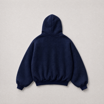 Navy Monogram hoodie - back view