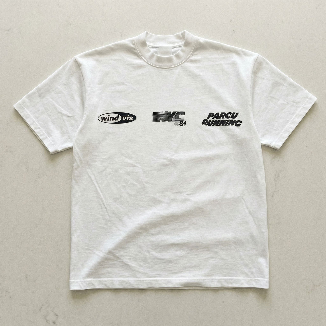 White Nyc Running Standard Tee in Grey — detail