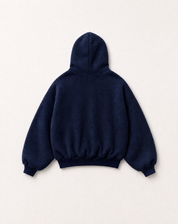 Navy Monogram heavyweight hoodie