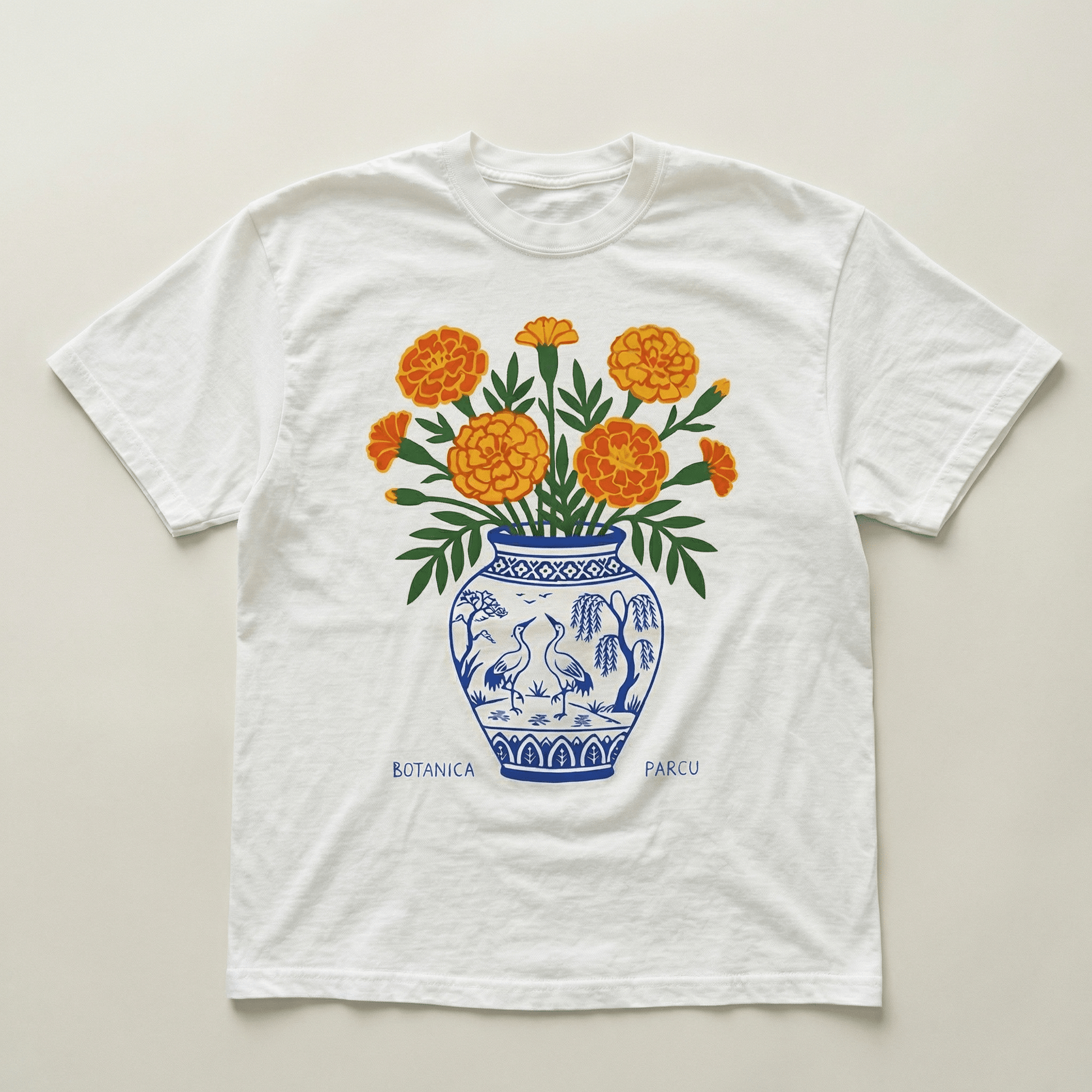 Orange flower pot tee