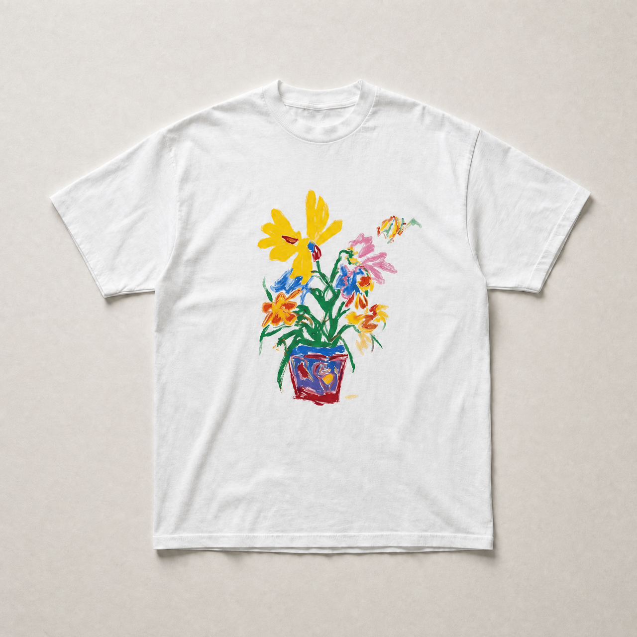 Pink flower pot tee