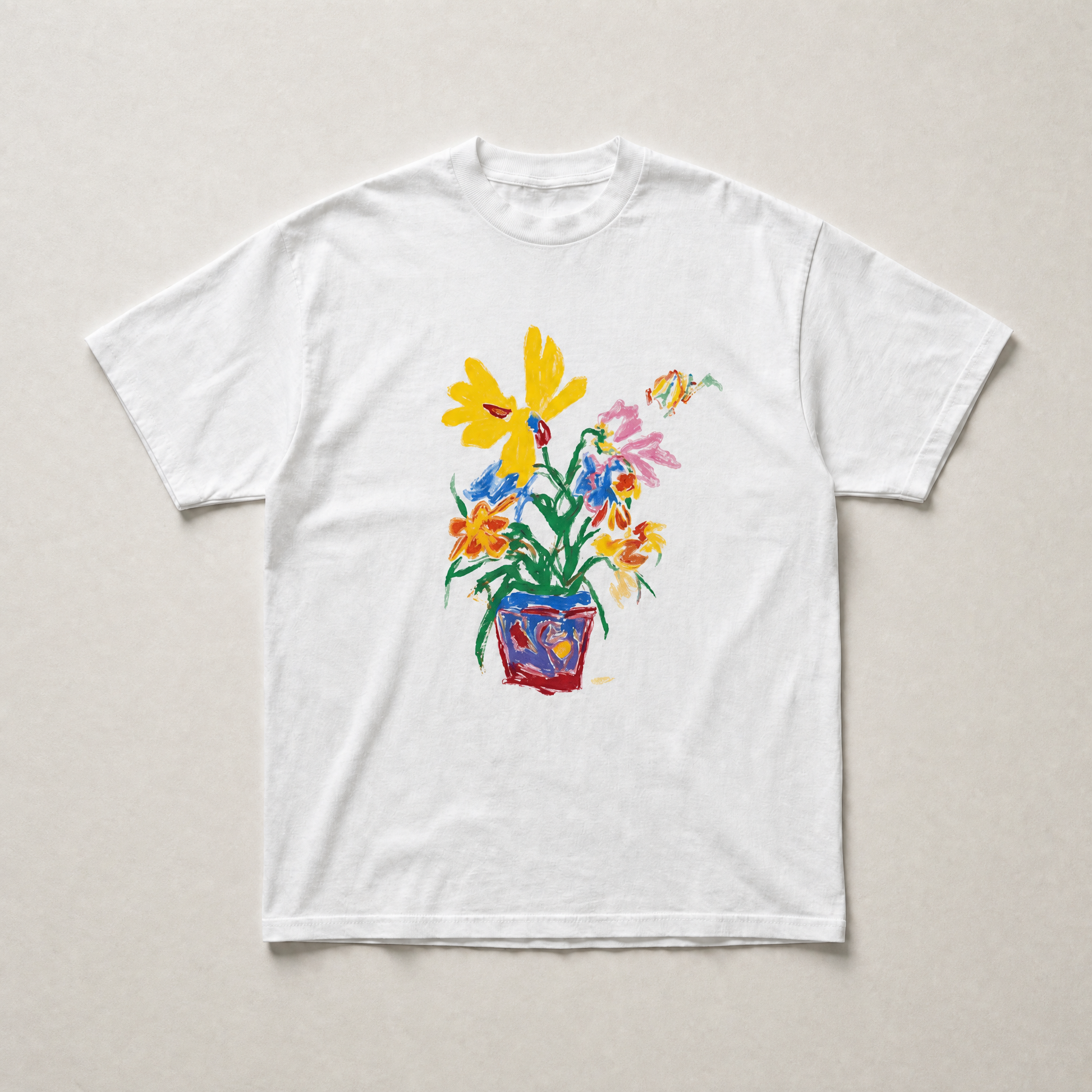 Pink flower pot tee
