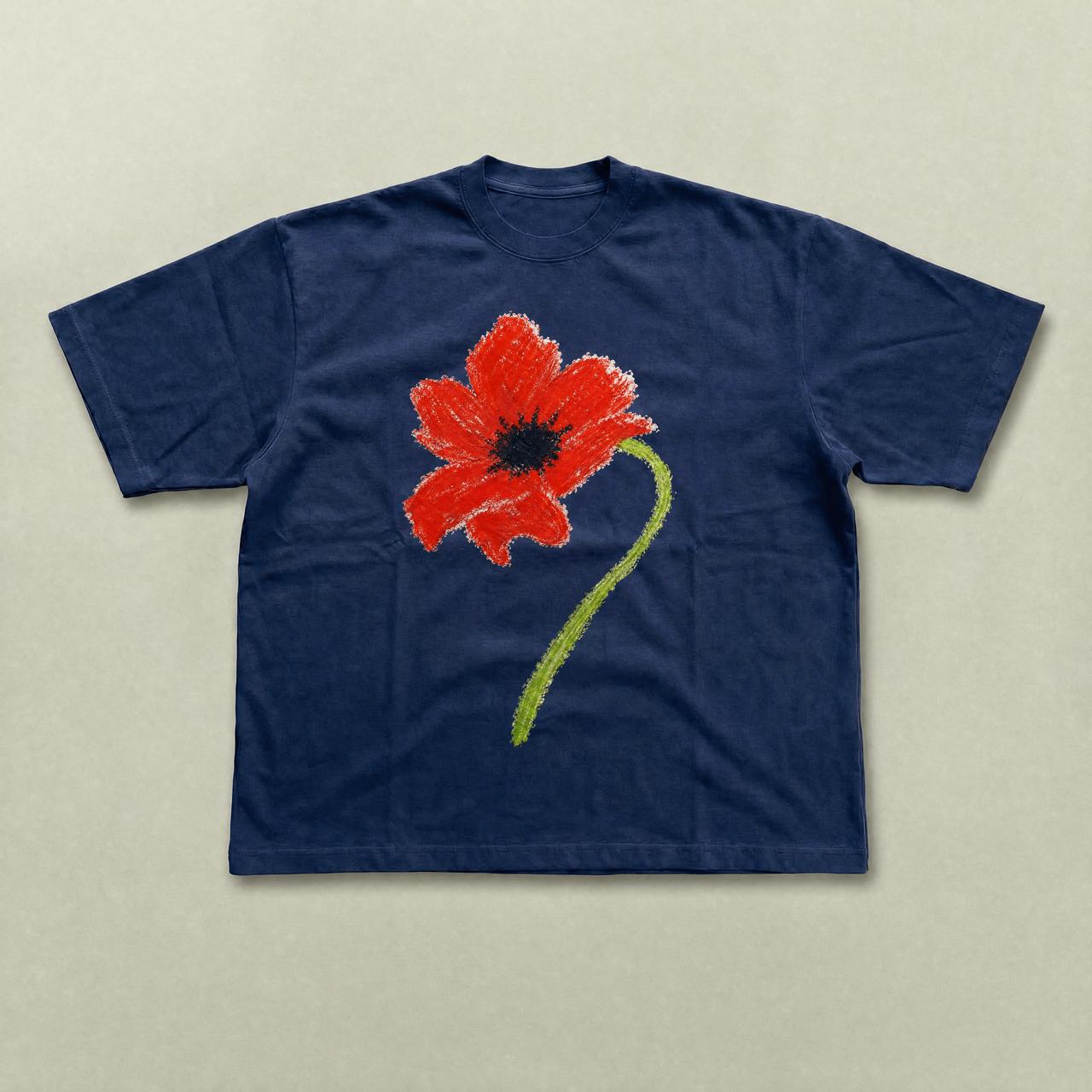 Red poppy tee