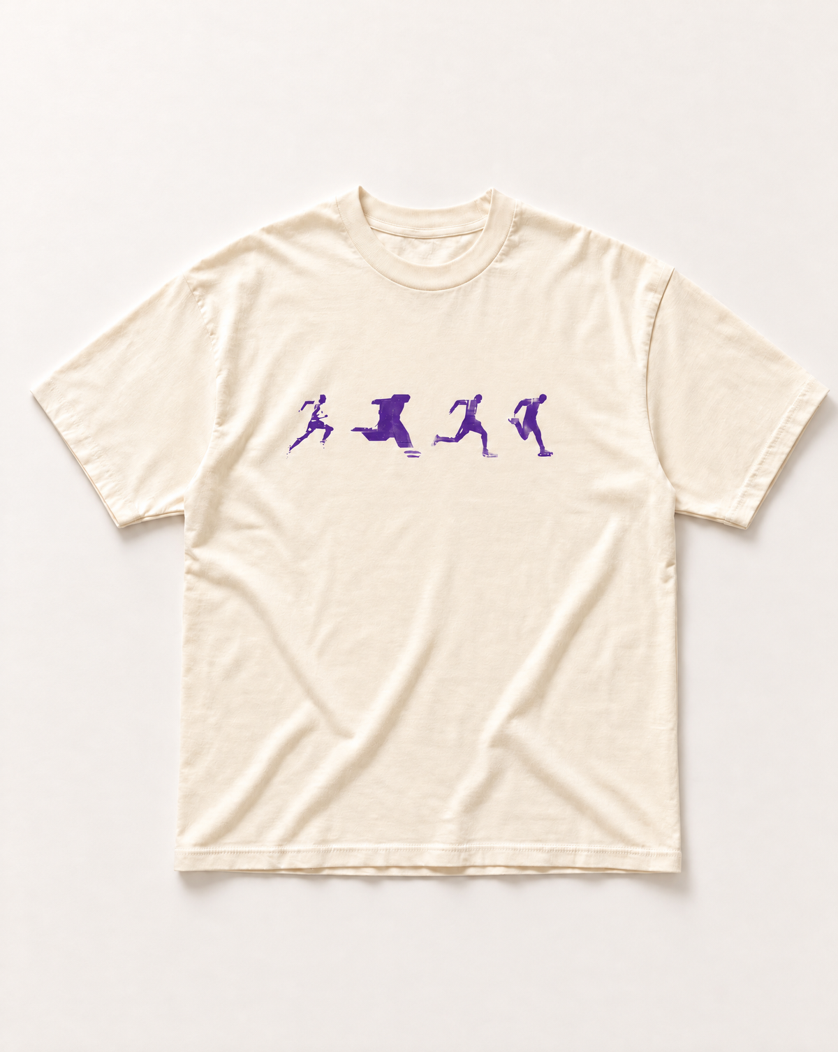 Cream Running heavyweight tee