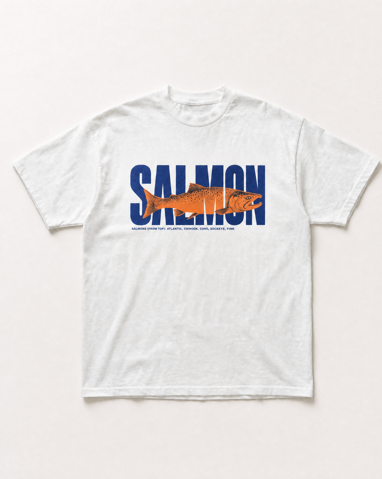 Salmon fish heavyweight tee