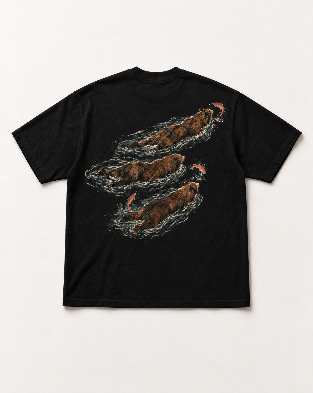Black Salmon run heavyweight tee