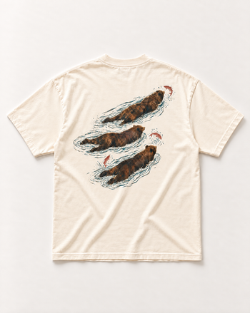 Cream Salmon run heavyweight tee