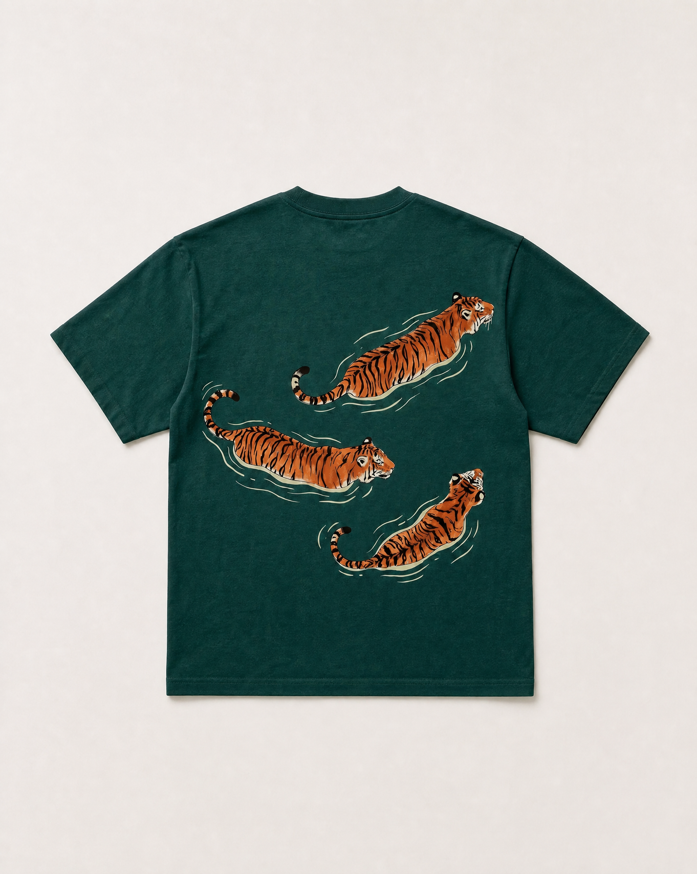 Swimming tigers heavyweight tee