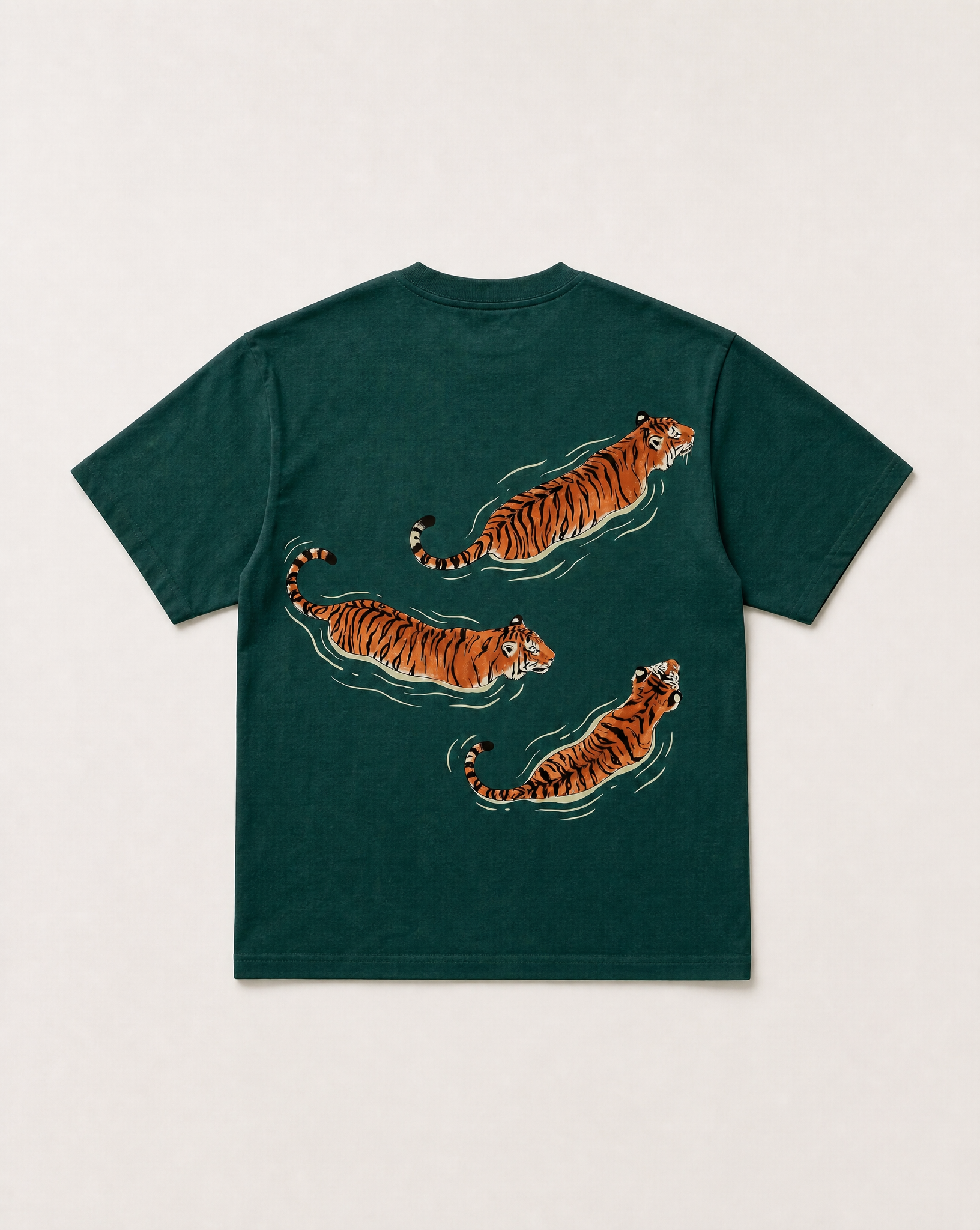 Swimming tigers heavyweight tee