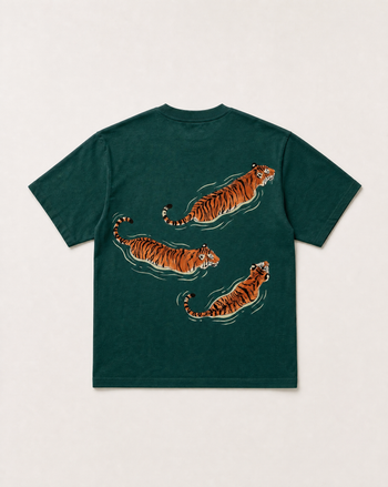Swimming tigers heavyweight tee