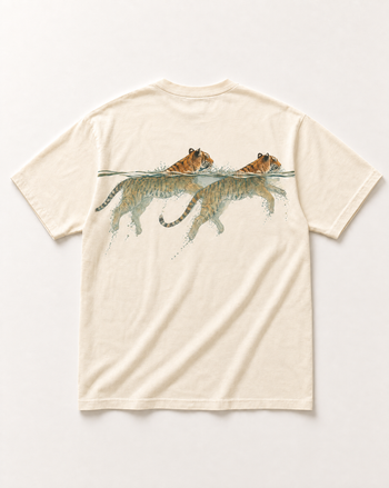 Cream Tiger wade heavyweight tee