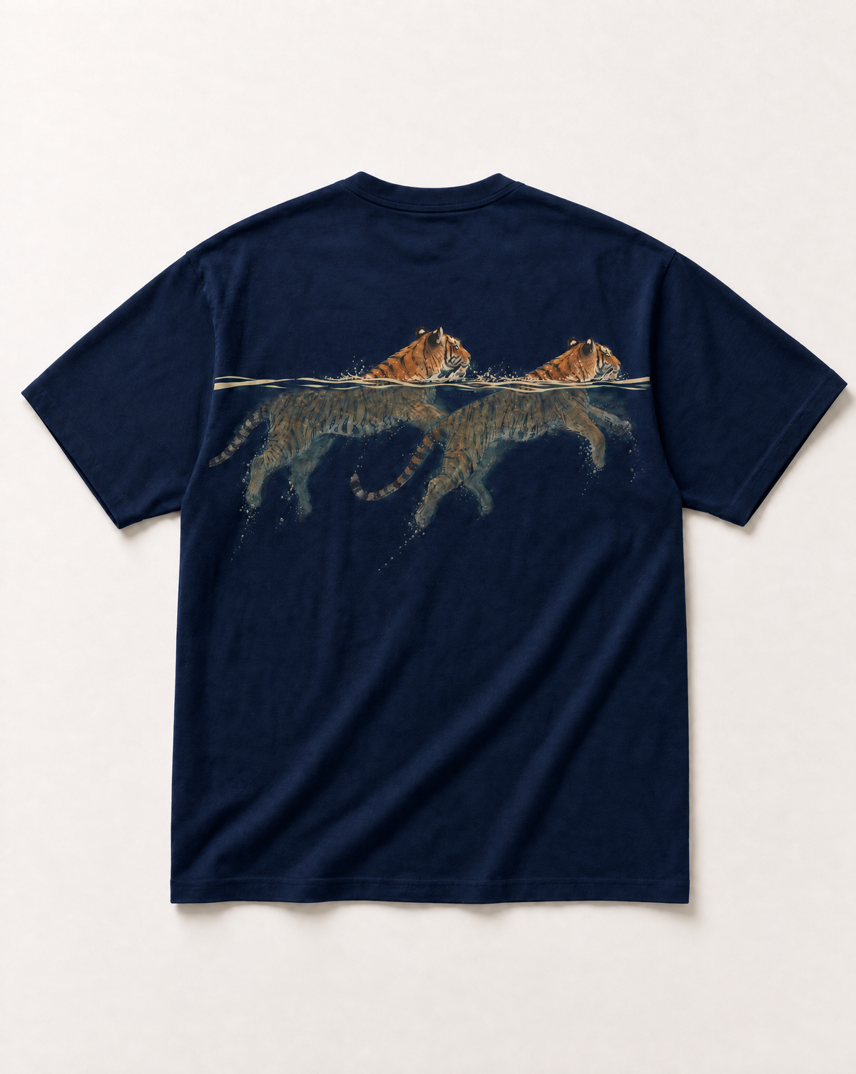 Navy Tiger wade heavyweight tee