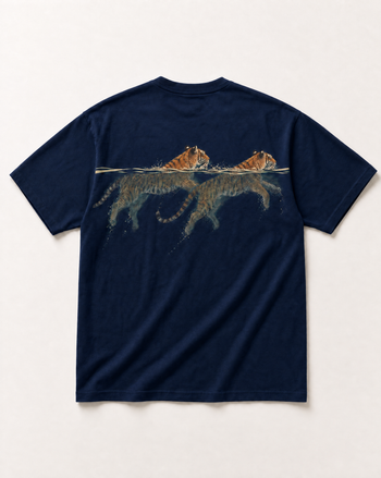 Navy Tiger wade heavyweight tee