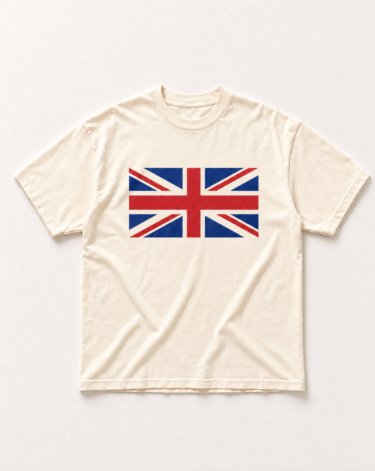 Cream Union Jack Graphic heavyweight tee
