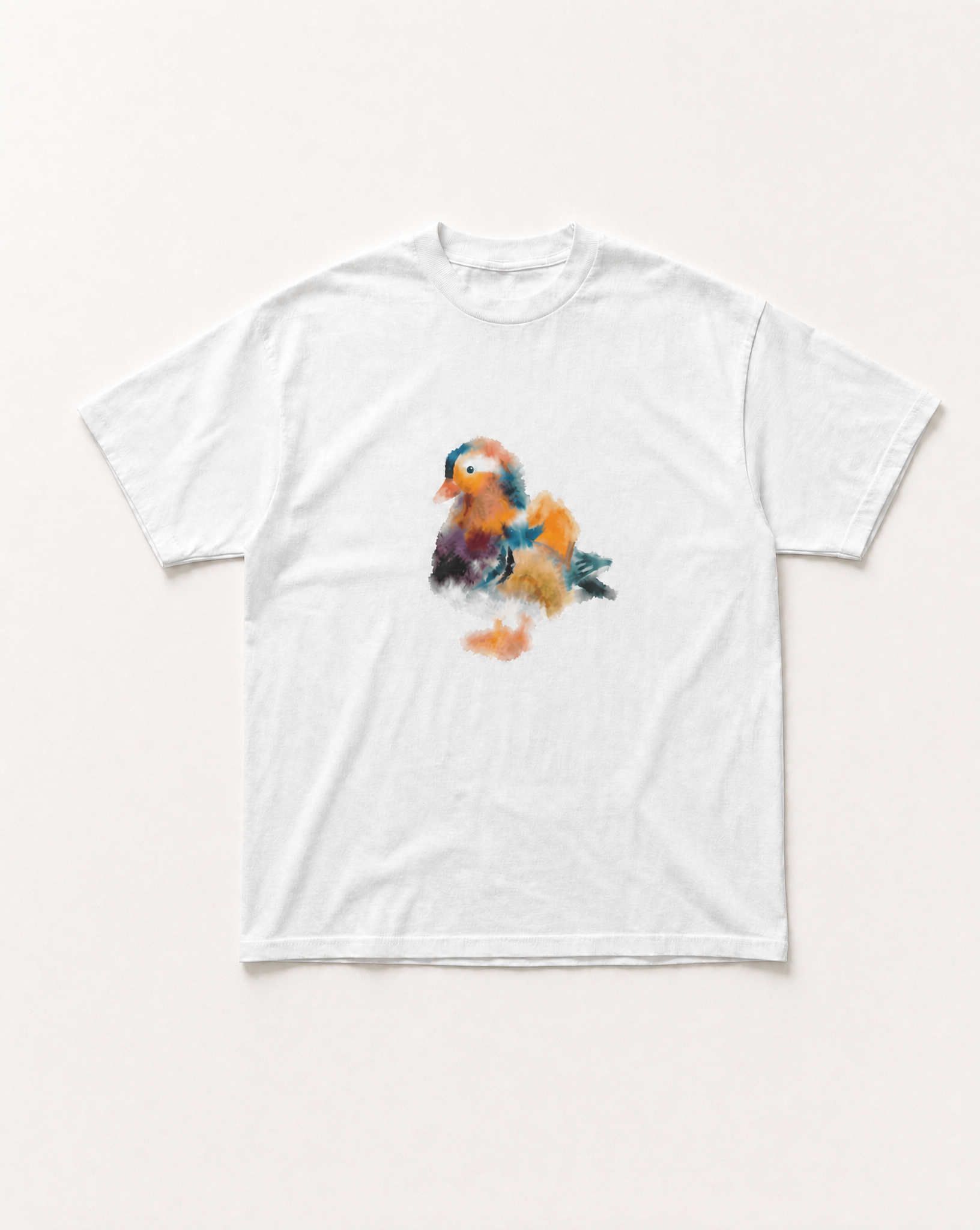 Watercolour duck heavyweight tee