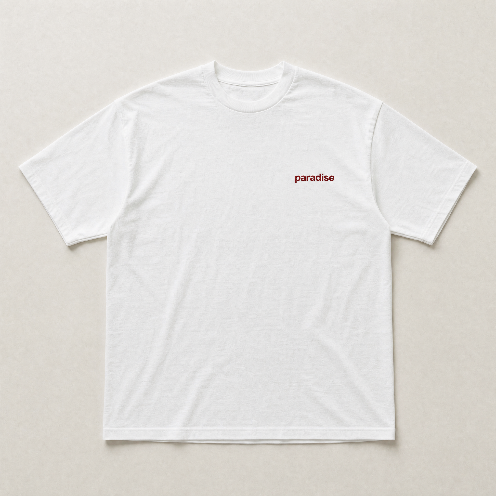 White chasing paradise tee - front view