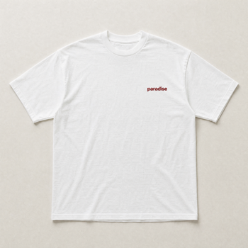 White chasing paradise tee - front view