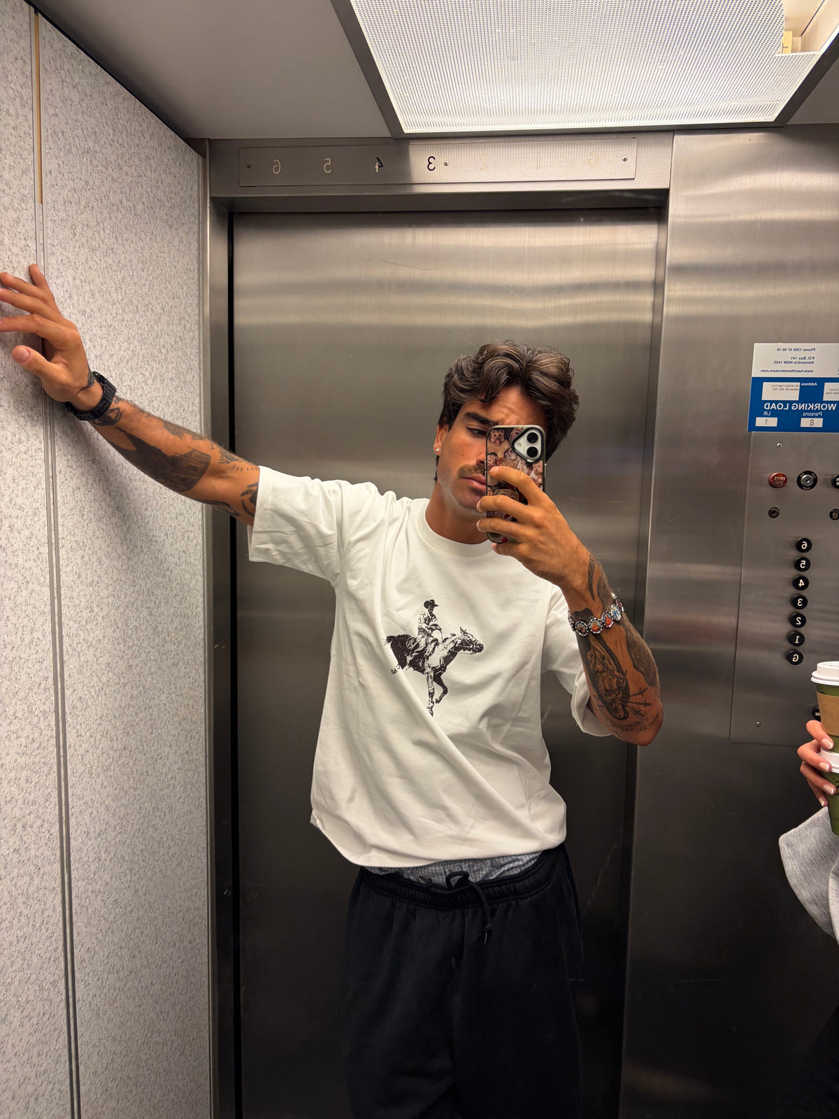 White cowboy heavyweight tee