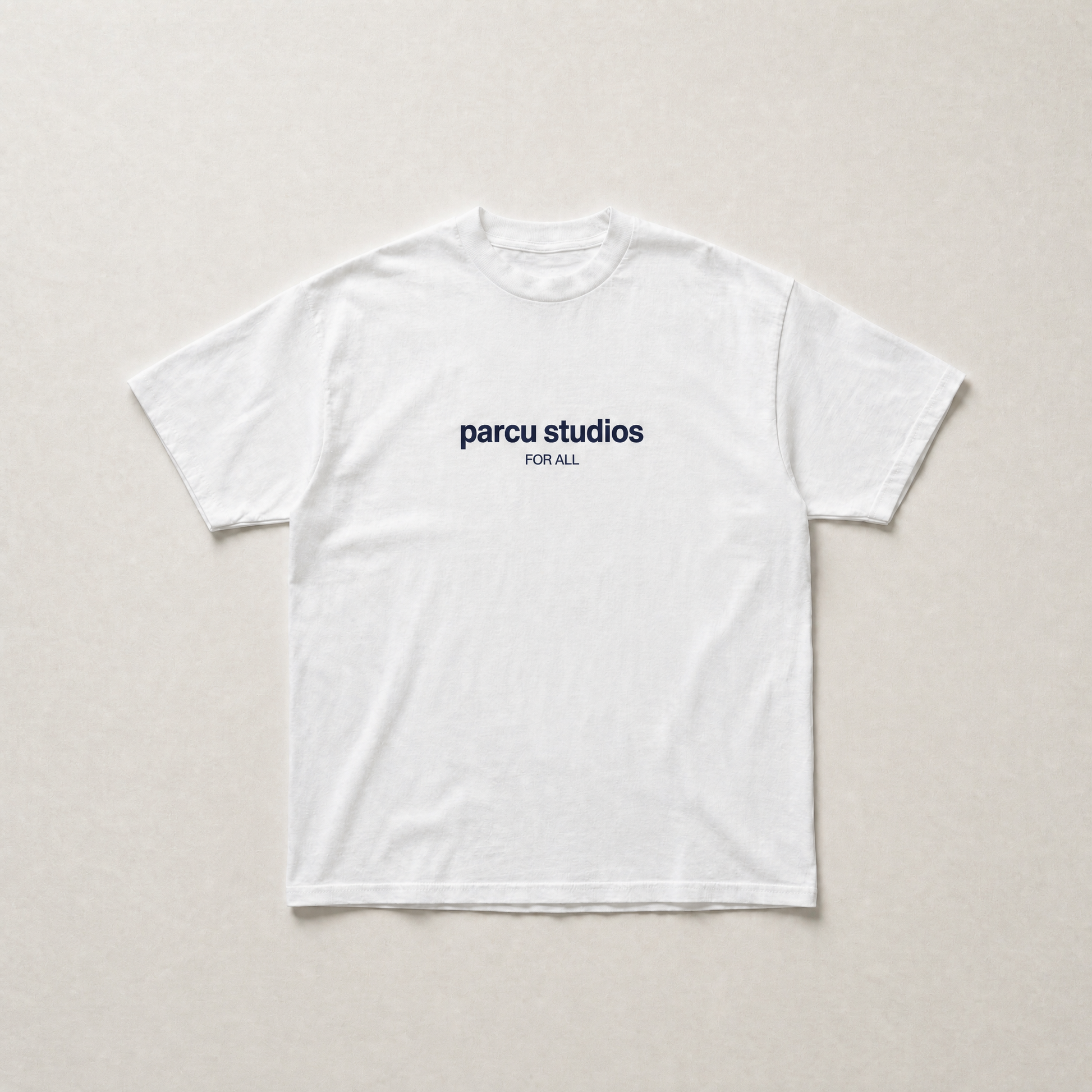 White PARCU Studio tee - back view