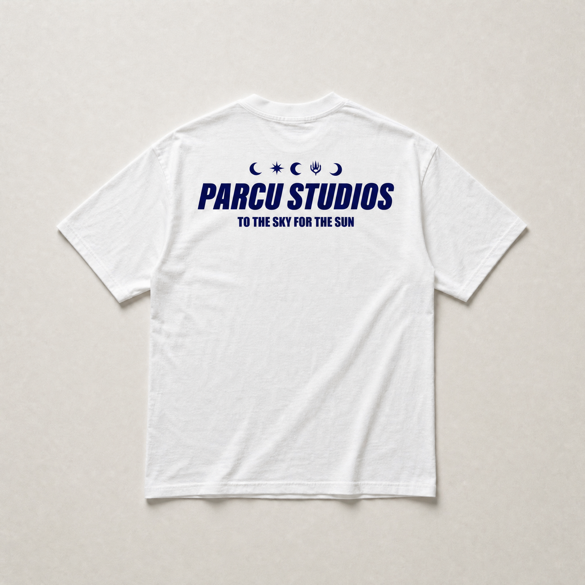 White PARCU Studio tee - front view
