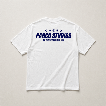White PARCU Studio tee - front view