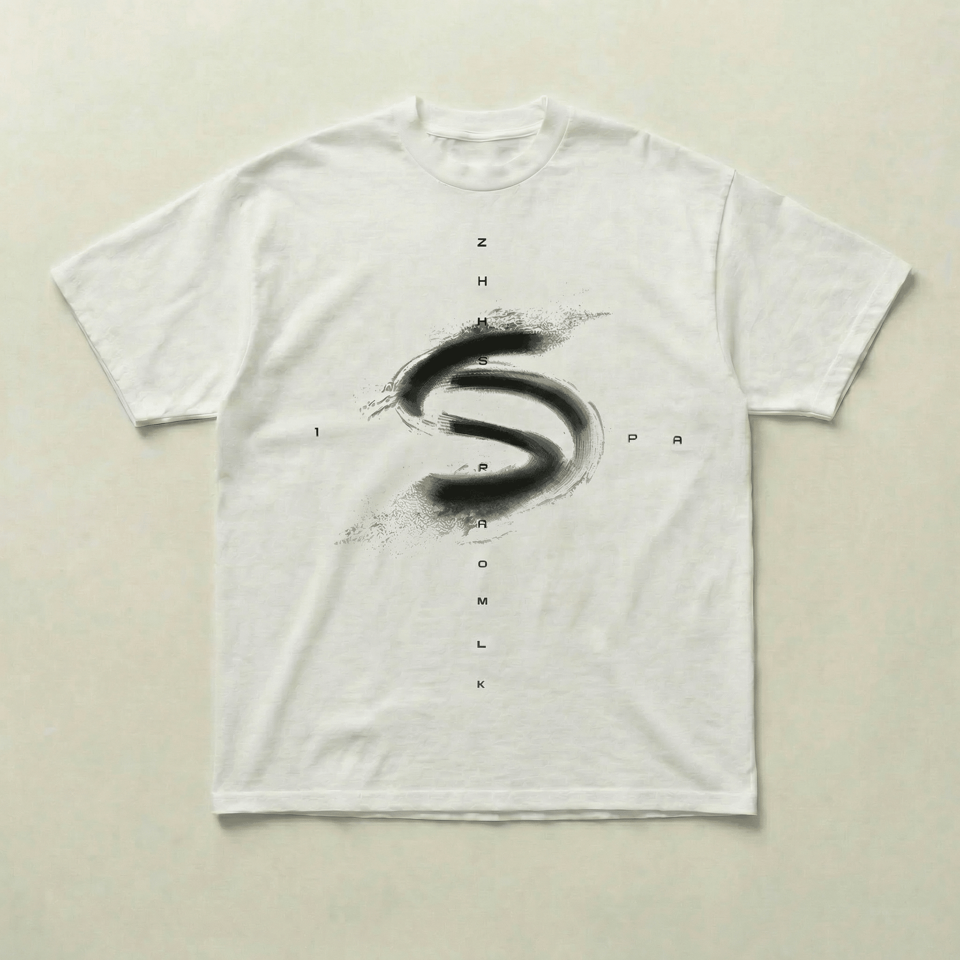 White S wave tee