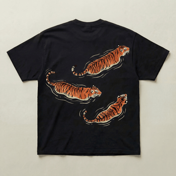White Swimming tigers Heavyweight tee - PARCU