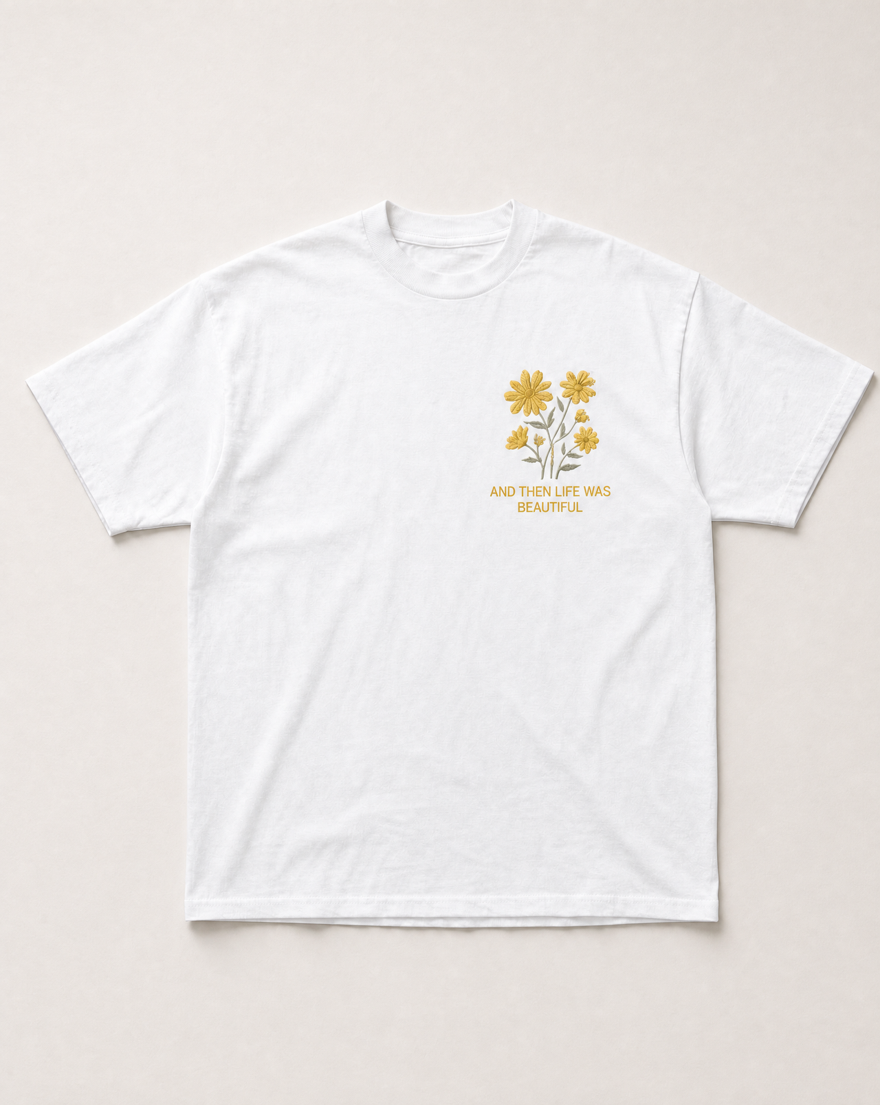 White Beautiful life heavyweight tee