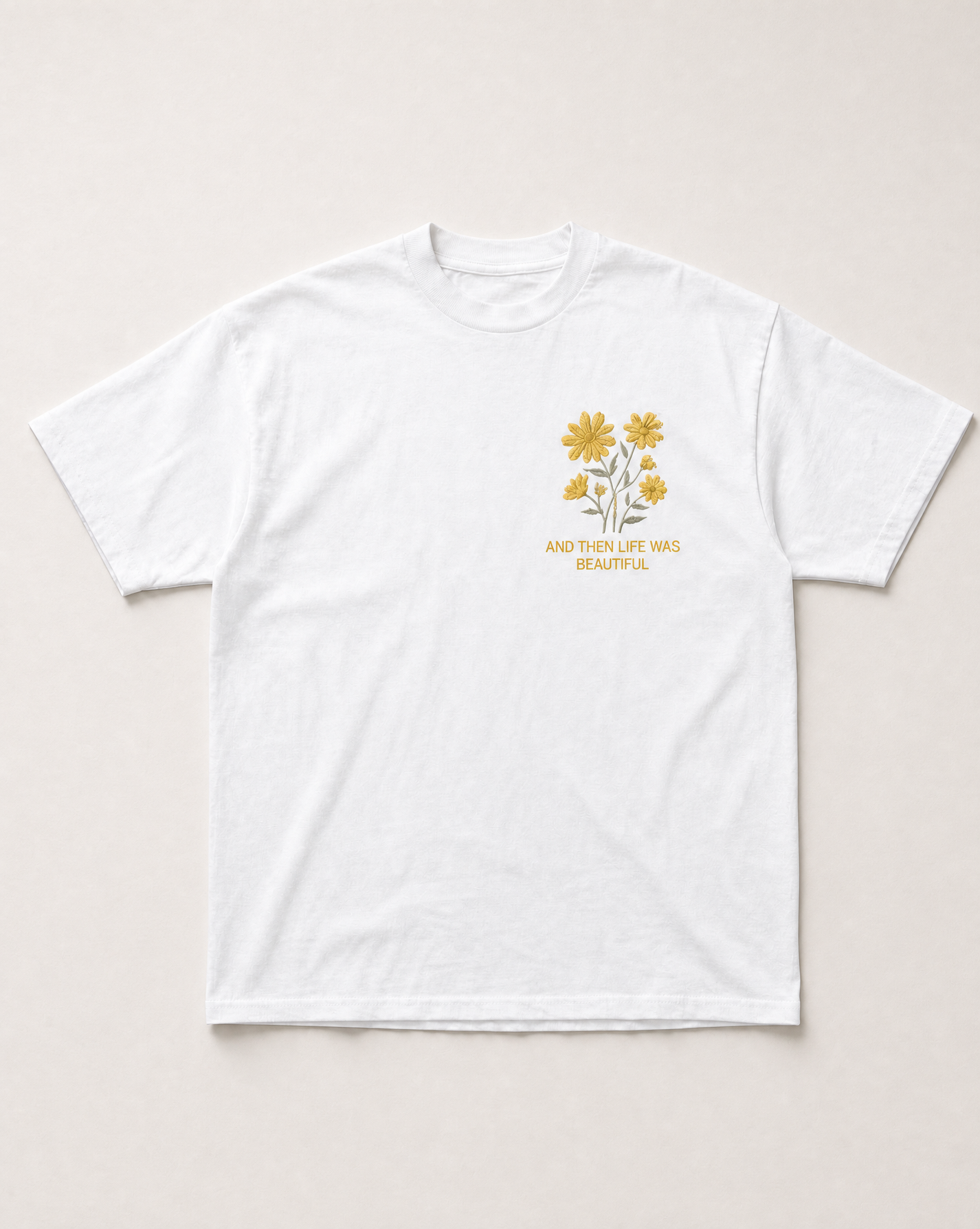 White Beautiful life heavyweight tee