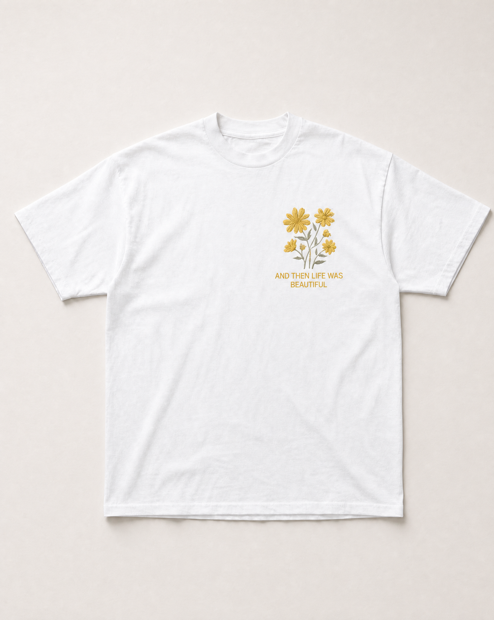 White Beautiful life heavyweight tee