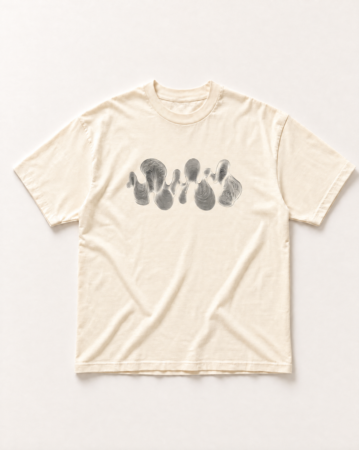 Cream White noise heavyweight tee