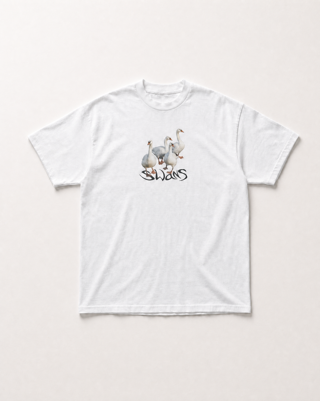 White swan flock heavyweight tee